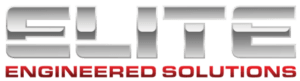 Elite Engineered solutions logo in white and red color