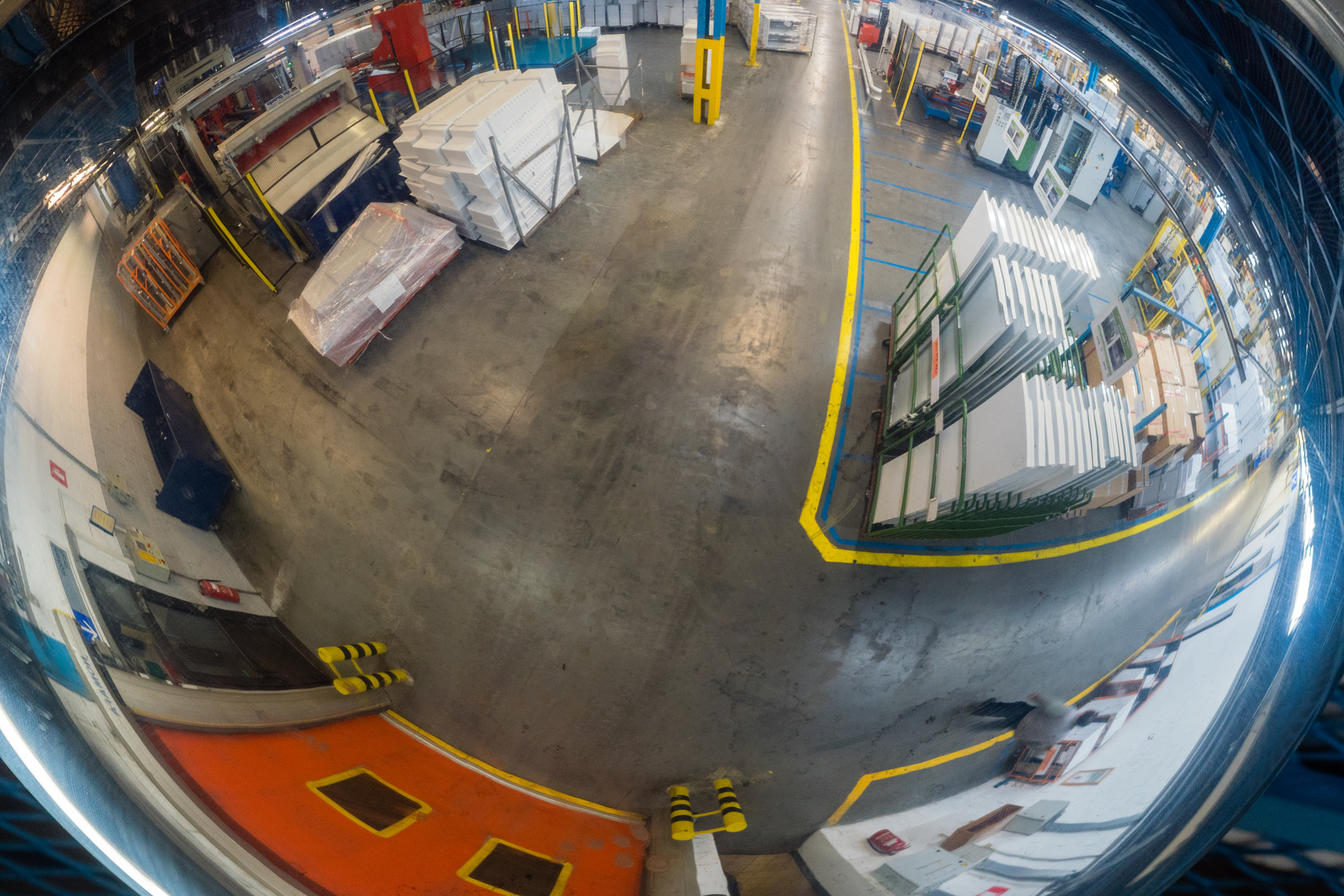 360 Degree view of appliance manufacturing factory.