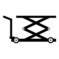 A black colored trolley on transparent background